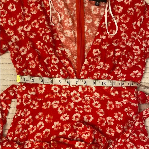 LULUS Floral Red And White Dress. - Picture 6 of 7